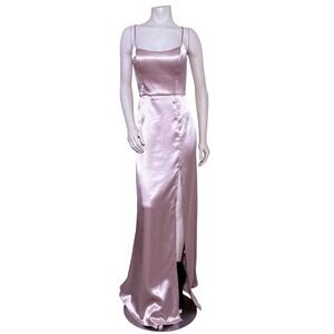 Jenny Yoo Chase Dress Womens 8 Pale Gold NEW Satin Back Crepe Bridesmaid Gown